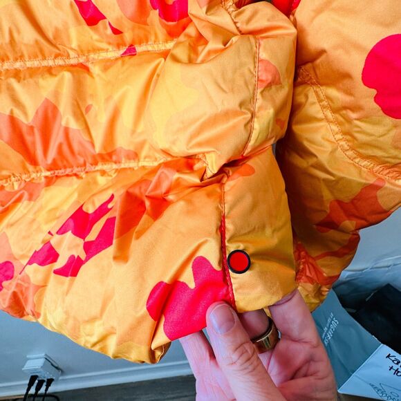 Kru St. Moritz Yellow Pink Orange Camo Front Button Zip Long Sleeve Hood Jacket - Picture 8 of 16